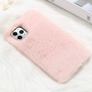 iPhone 12 Pink Fluffy Case